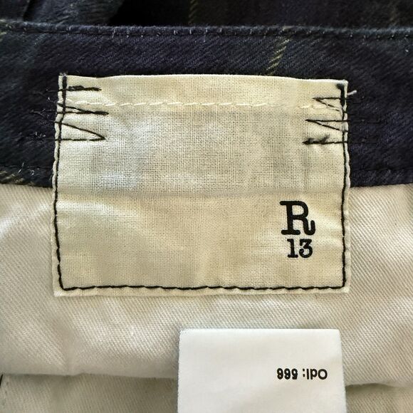 R13 Kick Fit Jeans Womens 27 Printed Tartan Plaid F22 Designer Grunge Punk Denim - Picture 16 of 16